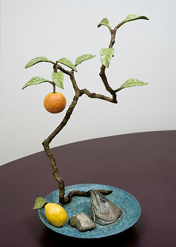 Down by the Water with Orange, ©1997 Victor Cicansky