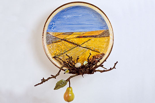 Prairie Geometry with Pear, ©2000 Victor Cicansky