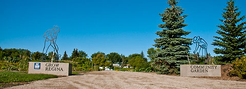 Entrance to the Grow Regina Community Gardens